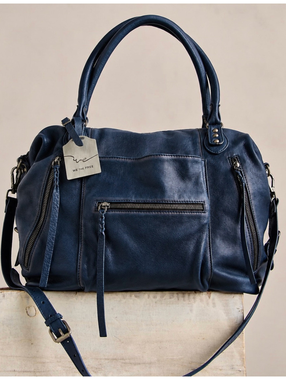 NWT We The Free Emerson Tote Bag DARK RINSE | NEW | SOLD OUT
